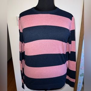 Navy & Pink Striped Sweater